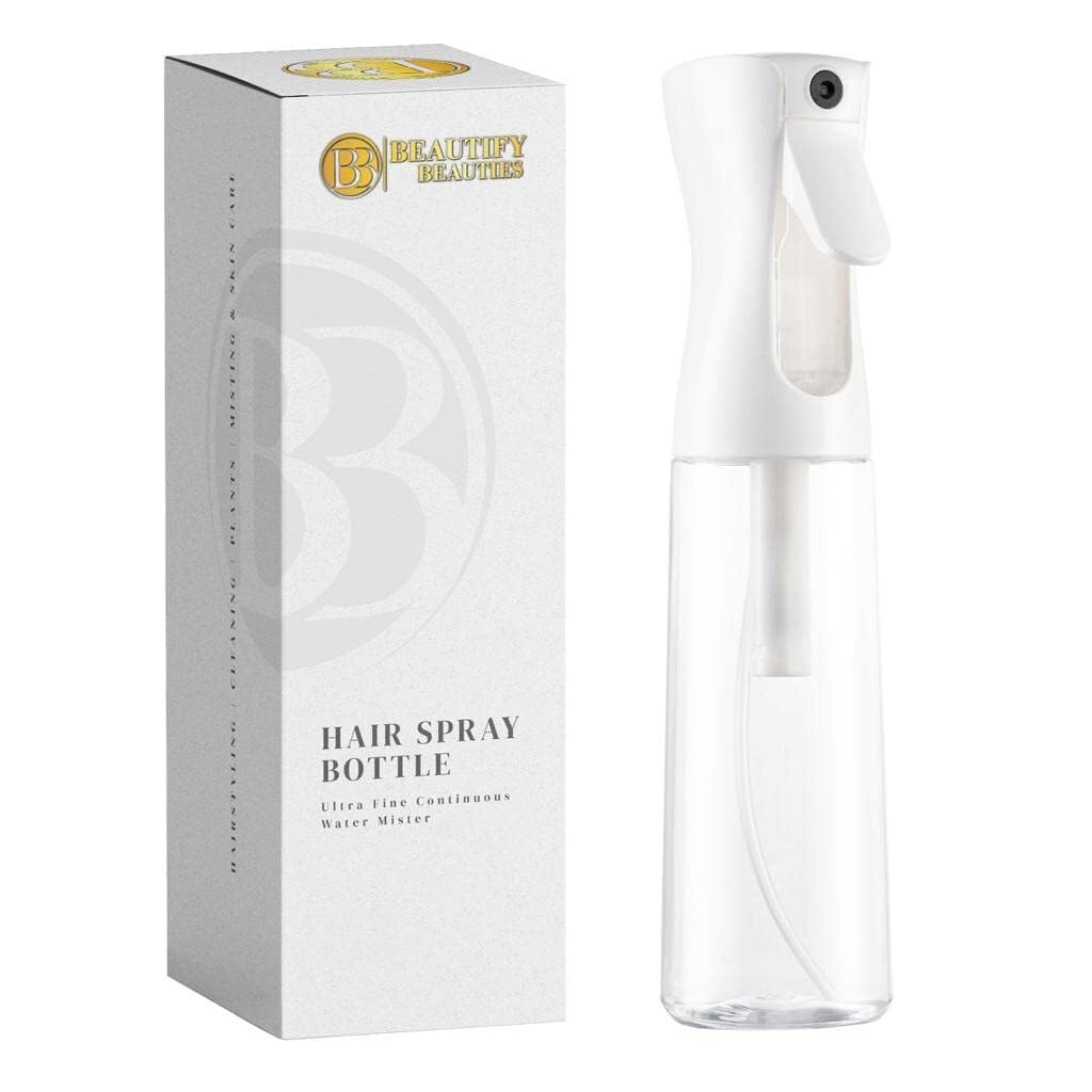 BeautifyBeauties Continuous Spray Bottle – 10.1oz Fine Mist for Hair, Cleaning, Plants, Pets, Salons & Essential Oils