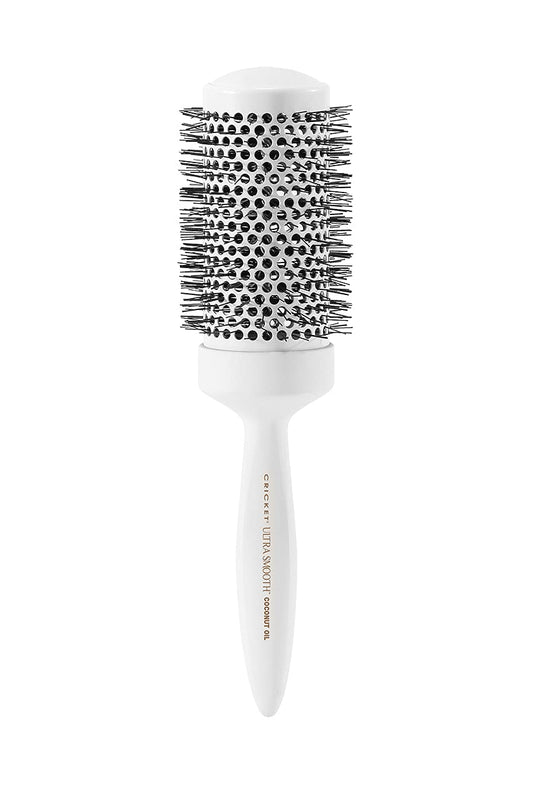 Cricket Ultra Smooth Coconut Thermal Hair Brush - 2” Ceramic Barrel, Coconut Oil and Keratin-Infused, Anti-Static Heat-Resistant Bristles, Textured