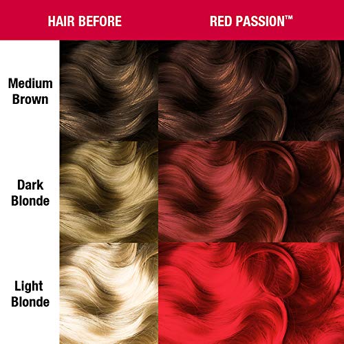 MANIC PANIC Classic Red Passion Semi Permanent Hair Color - Medium Cherry Red Hair Dye for Women & Men That Lasts 4-6 Weeks - Vegan, Ammonia