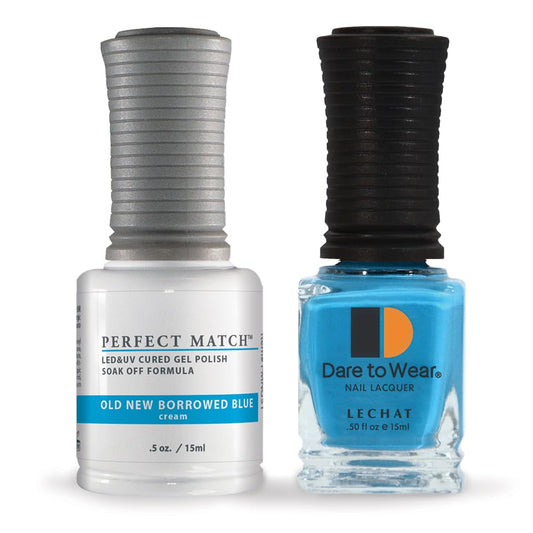 LeChat - Perfect Match Gel Polish - Old, New, Borrowed, Blue - Laguna Blue with Cream Finish - (0.5 Ounce) - Easy Application - Soak Off Formula Beauty & Personal Care LECHAT