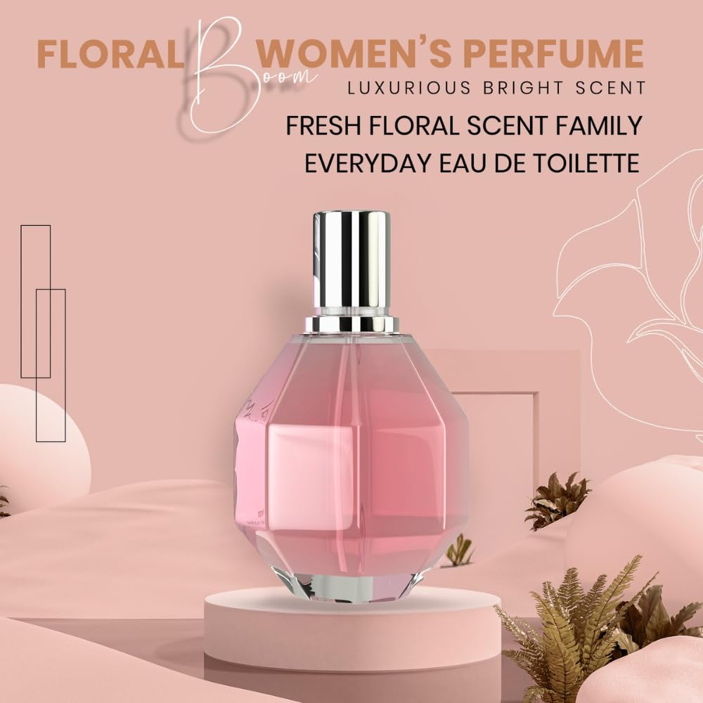 Sandora Fragrances FLORAL BOOM Women's Perfume - Floral, Bergamot and Osmanthus; Orchid, Jasmine, Rose, Freesia and African Orange Flower; Patchouli