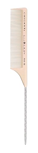 Cricket Silkomb Pro-50 Fine Tooth Rattail Comb for Hair - Precision Styling Tool with Seamless Teeth & Metal Tail for Sectioning, Weaving, and Smooth