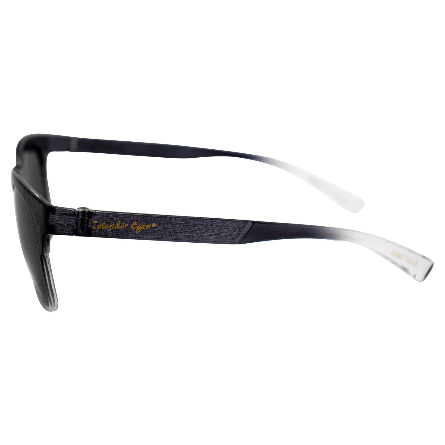 Islander Eyes Tahiti Polarized Sunglasses for Women Fashionable Gradient Grey Clear Frame w/Smoke Lens