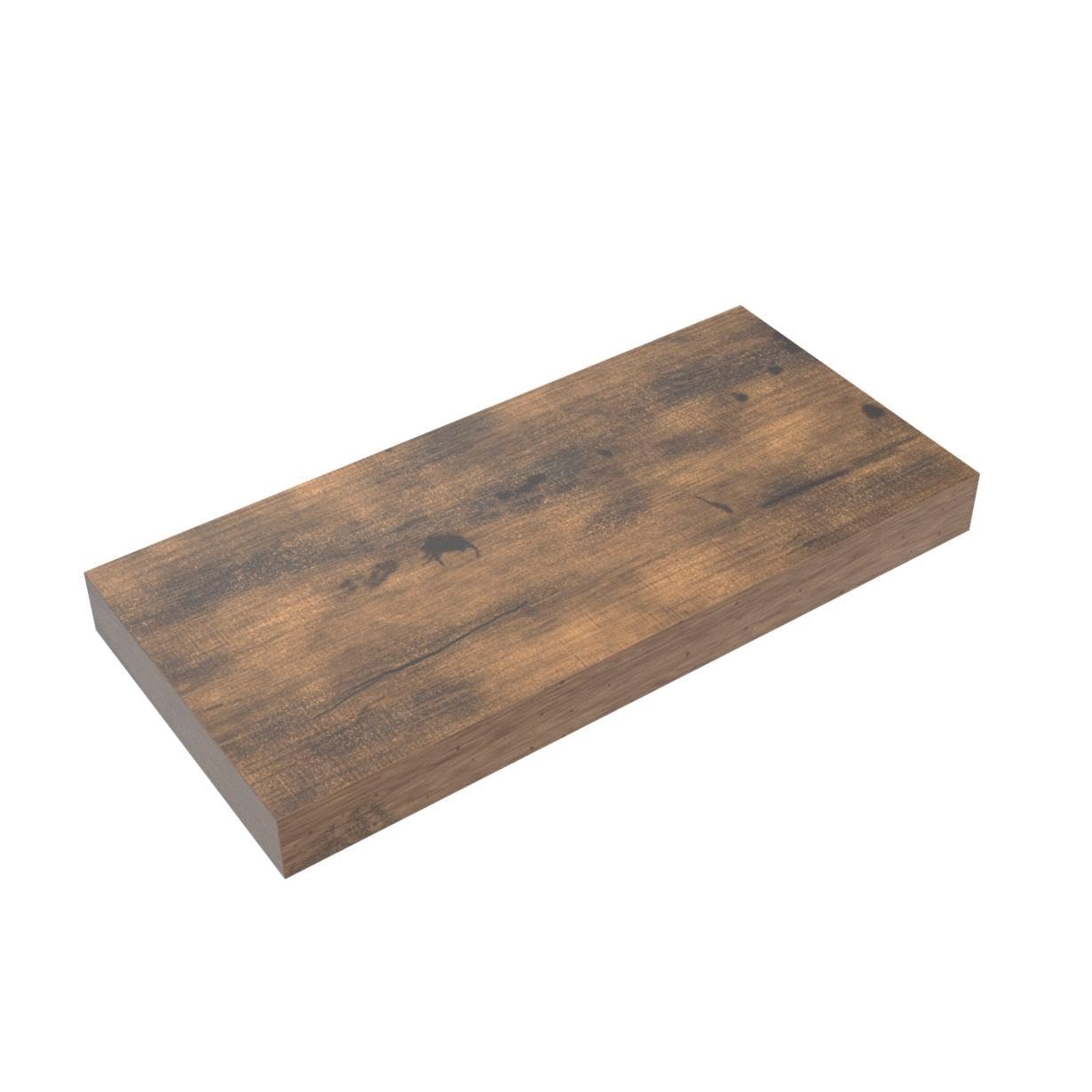 QEEIG Floating Wall Shelves – 16" Rustic Brown Set of 3 for Bathroom, Bedroom, Kitchen, Living Room & Farmhouse Decor