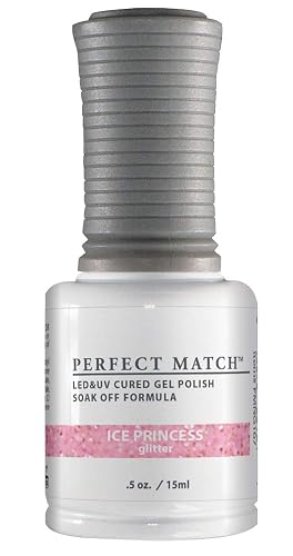 LeChat - Perfect Match Gel Polish - Ice Princess - Bubblegum Pink with Glitter Finish - (0.5 Ounce) - Easy Application - Soak Off Formula Beauty & Personal Care LECHAT