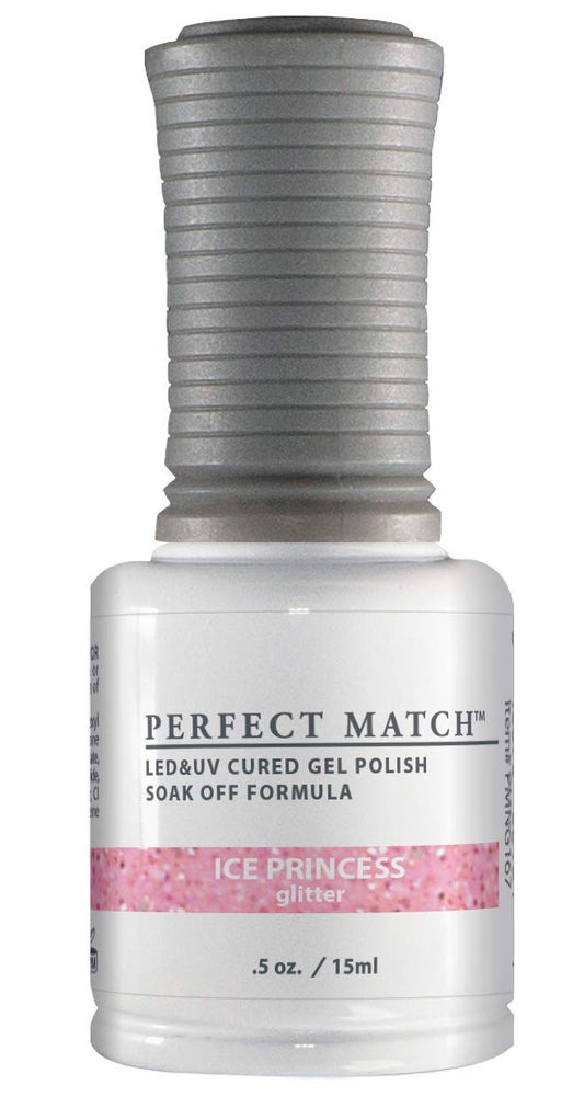 LeChat - Perfect Match Gel Polish - Ice Princess - Bubblegum Pink with Glitter Finish - (0.5 Ounce) - Easy Application - Soak Off Formula Beauty & Personal Care LECHAT
