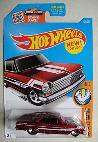 Hot Wheels Muscle Mania 8/10 RED '63 Chevy II 128/250 Showdown SCAN & Race