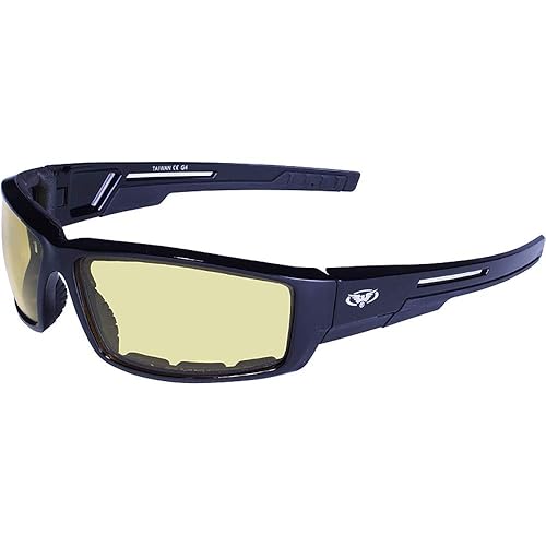 Global Vision Sly 24 Auto-Darkening Photochromic Motorcycle Sunglasses with Black Frames and Yellow-to-Smoke Color Changing Lenses UV400