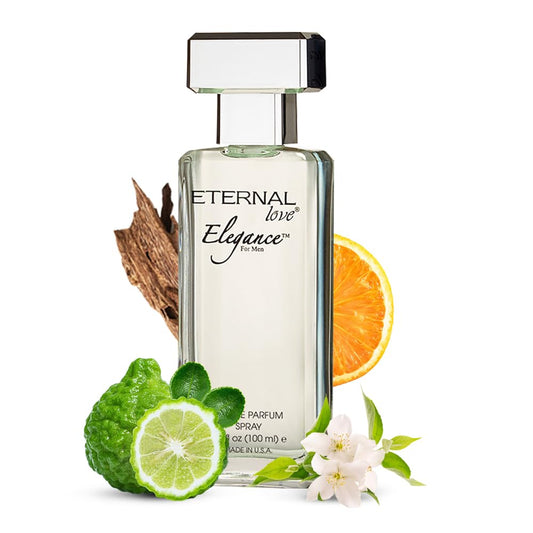 Eternal Love Elegance for Men - Long Lasting Eau de Parfum Spray - Clean Masculine Floral Aquatic Fragrance with Jasmine & Musk - Summer Scent - 3.4oz