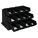 Cambro Versa - Self Serve Condiment and Utensil Bin - 12 Storage Bins - Ideal for food and coffee condiments (Black)