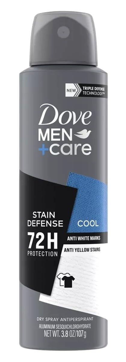 Dove Men+Care Stain Defense Cool Dry Spray Antiperspirant Deodorant, 3.8 Ounce Beauty and Personal Care Dove