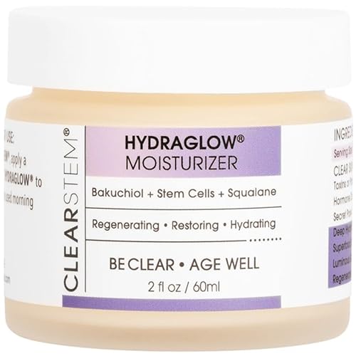 CLEARSTEM - HYDRAGLOW Stem Cell Moisturizer - Bakuchiol + Squalene - Youthful Skin Face Moisturizer - All Skin Types - Facial Skin Care Products
