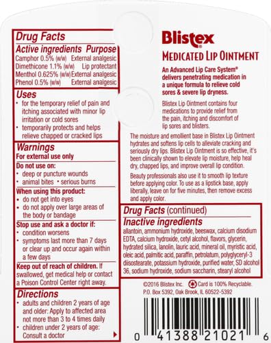 Blistex Medicated Lip Ointment, 0.21 oz Beauty and Personal Care Blistex