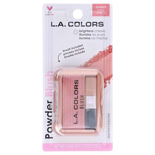 L.A Colors Powder Blush with Applicator, C62239 berry pretty, 0.13 Oz