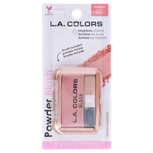 L.A Colors Powder Blush with Applicator, C62239 berry pretty, 0.13 Oz