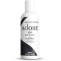 Adore Semi Permanent Hair Color (121 Jet Black) | Vegan & Cruelty-Free Black Hair Dye | No Ammonia, No Peroxide, No Alcohol | 4 Fl Oz