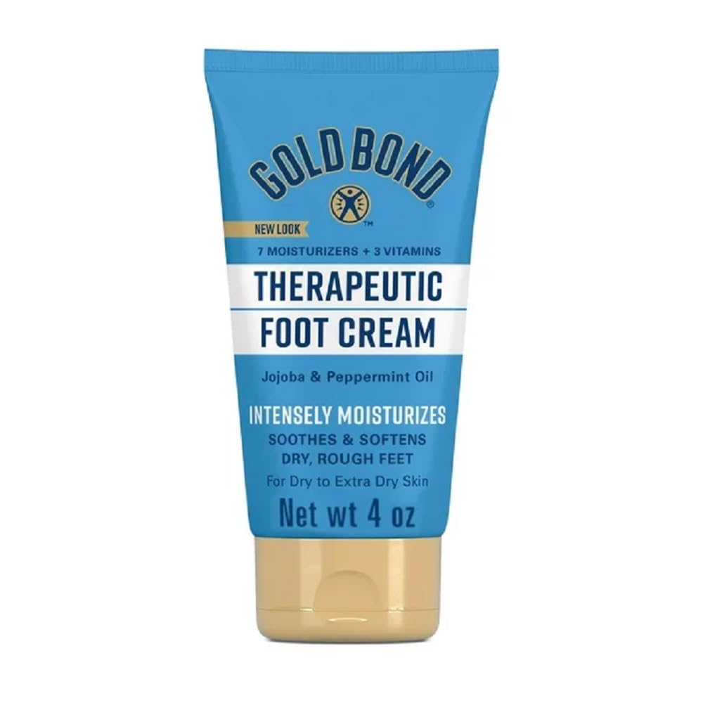 Gold Bond Therapeutic Foot Cream, Jojoba & Peppermint Oil, 4 Oz (Pack of 6) - Presentation May Vary.