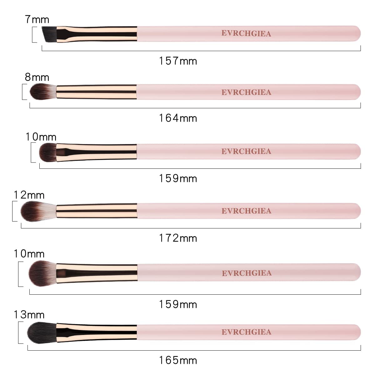 Eye Makeup Brush Set, 6 Pcs Professional Blending Eyeshadow Makeup Brushes for Concealer Eyebrows Eyeliner, Soft Hairs & Wood Handle Beauty and Personal Care EVRCHGIEA