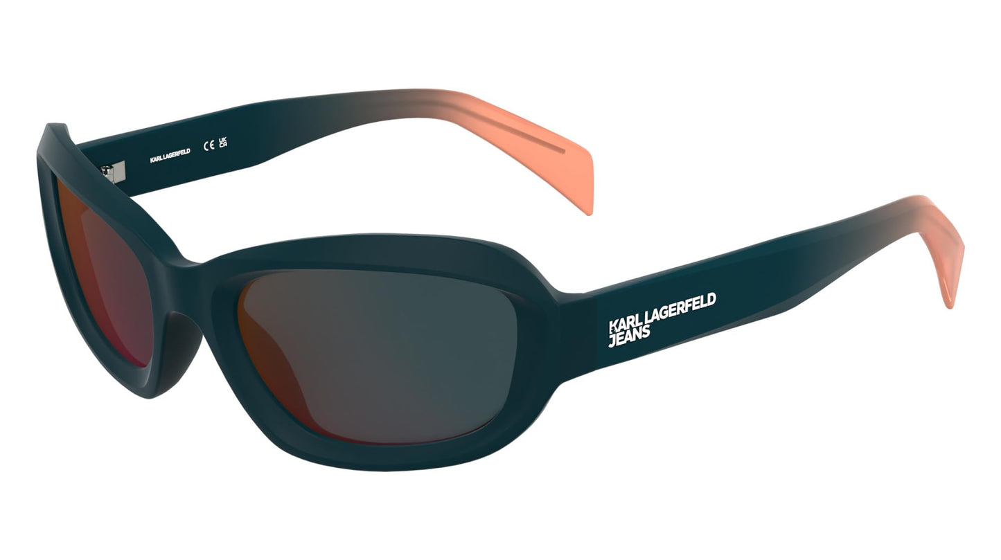 KARL LAGERFELD Unisex Sunglasses, Petrol/Brick, 57