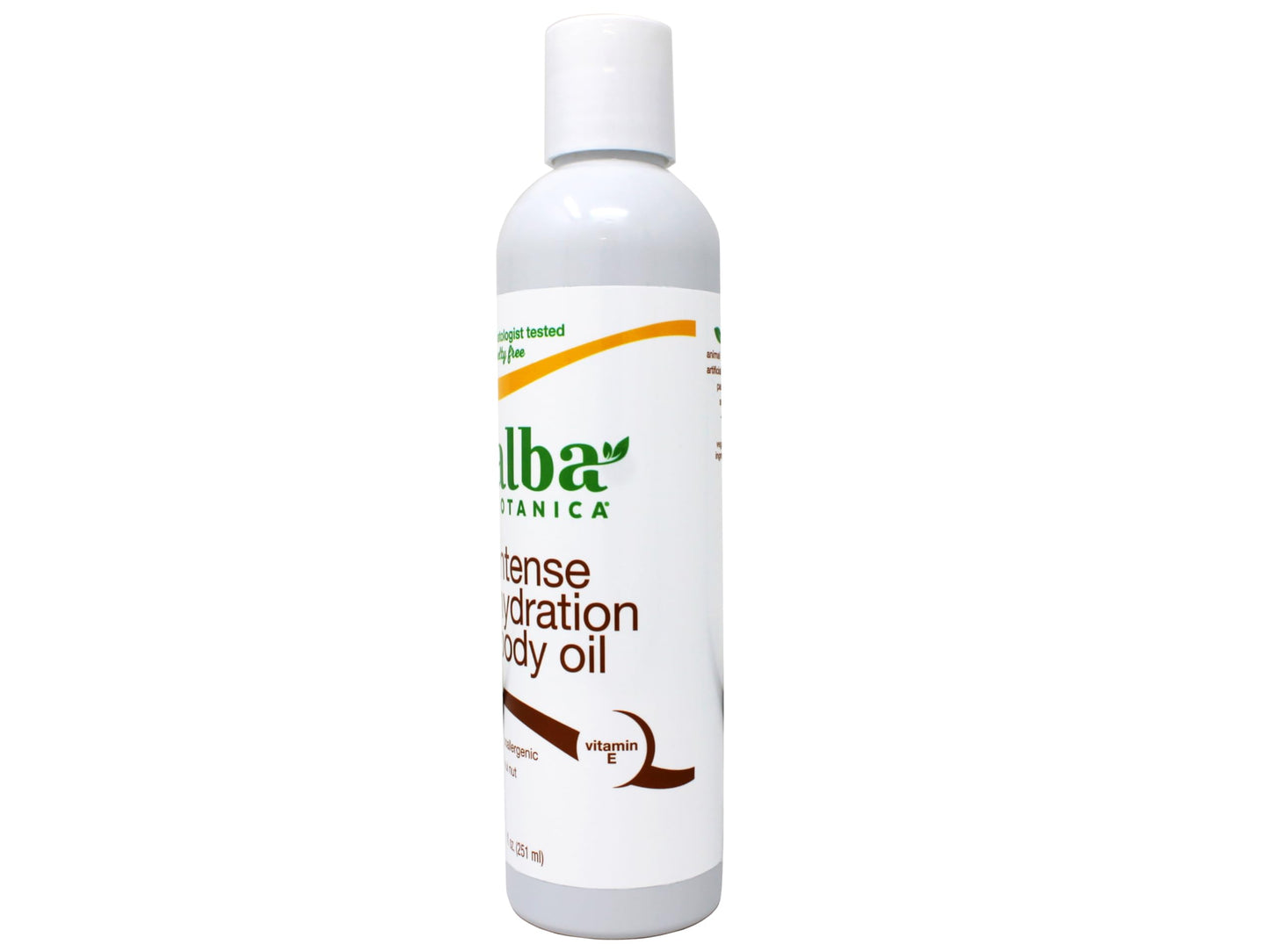 Alba Botanica Intense Hydration Body Oil, with Kukui Nut and Vitamin E, 8.5 FL OZ - 2 Pack