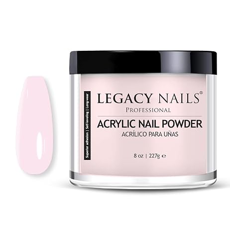 Legacy Nails Professional Pink Acrylic Powder, Net Wt. 8 oz. - French Manicures, Blending Cover Acrylics Nail Extension Colors, Natural Pink Finish Beauty & Personal Care LEGACY NAILS