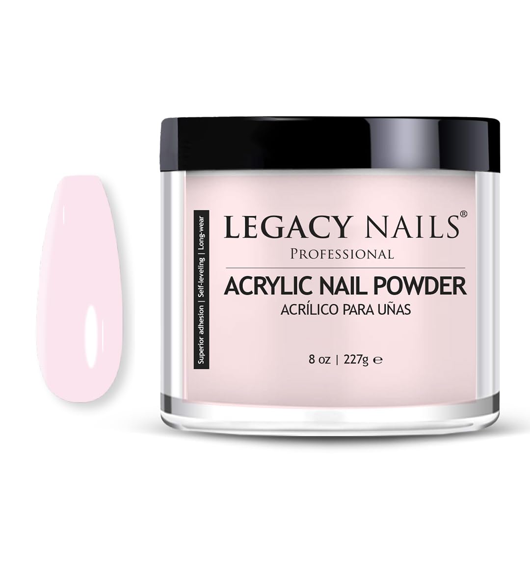 Legacy Nails Professional Pink Acrylic Powder, Net Wt. 8 oz. - French Manicures, Blending Cover Acrylics Nail Extension Colors, Natural Pink Finish Beauty & Personal Care LEGACY NAILS