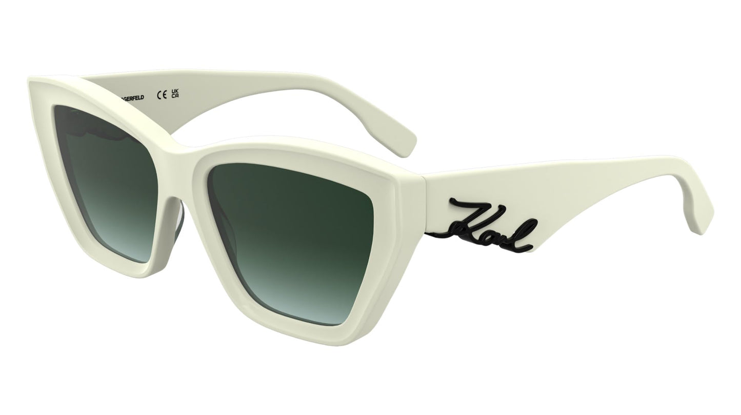 KARL LAGERFELD Women's Sunglasses KL6179S - White with Gradient Green Lens