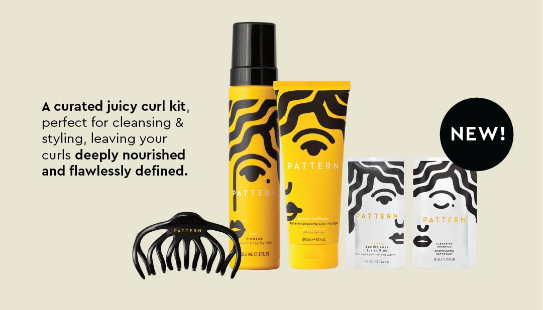 PATTERN Beauty by Tracee Ellis The Juicy Curl Kit for Curly & Coily Hair, 3a-4c, curly hair starter kit, texture hair travel products for curly hair.