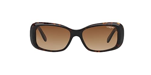 Vogue Eyewear Women's VO2606S Rectangular Sunglasses, Dark Havana/Brown Gradient, 52 mm