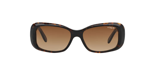 Vogue Eyewear Women's VO2606S Rectangular Sunglasses, Dark Havana/Brown Gradient, 52 mm