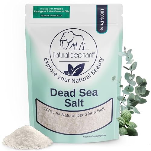 Natural Elephant Dead Sea Eucalyptus Mint Bath Salt - Bathing and Foot Soak for Energizing and Refreshing 100% Pure with Organic Eucalyptus Mint Beauty and Personal Care Natural Elephant