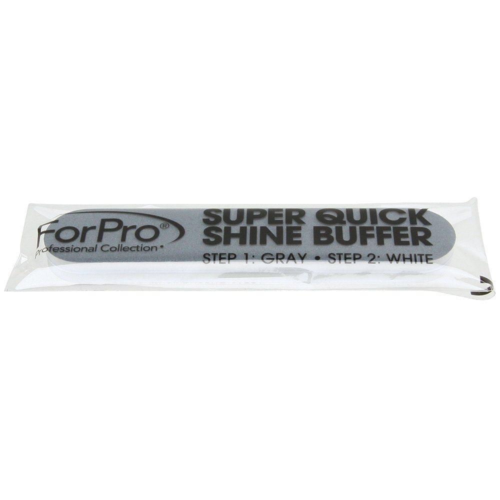 ForPro Professional Collection Super Quick Shine 2-Way Buffer, Green 400/White 4000 Grit, Double-Sided Manicure & Pedicure Nail Buffers, 3.5” L x .75”