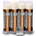 Earth's Daughter SPF Coconut Lip Balm 4-Pack Stocking Stuffers - Lip Sunscreen, SPF 15, Organic Ingredients, Beeswax, Coconut Oil, Vitamin E
