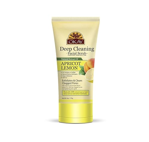OKAY Oil Control Facial Scrub Exfoliator - Exfoliating Face Wash, Face Scrub for Women and Men, Moisturizing and Brightening, Leaves Skin Smooth
