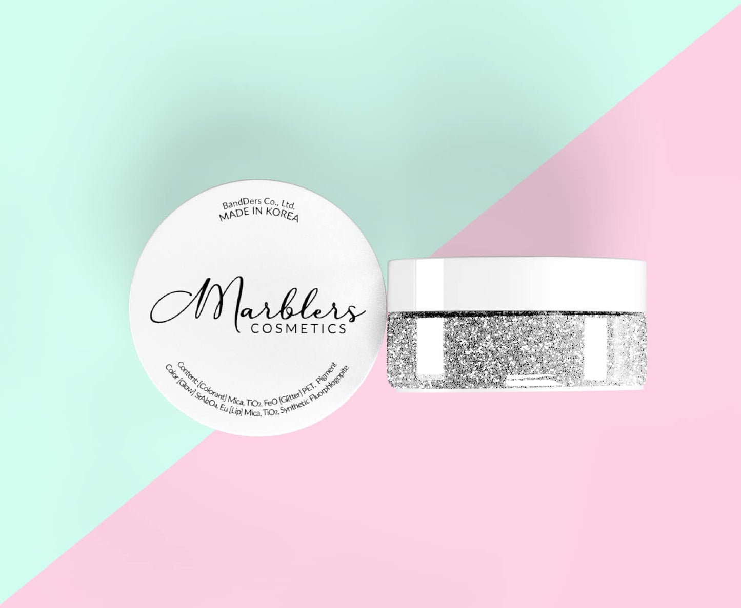 MARBLERS Twinkle Face & Body Glitter Duo [Unicorn Yellow & Silk Beige] 0.36oz (10g) | Non-Toxic | Cruelty-Free | Eyeshadow, Nail Polish, Nail Art |