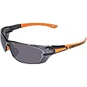 Global Vision Black Hills 1 Wrap Around Motorcycle Sunglasses Orange Rubber Frame w/Smoke Lenses