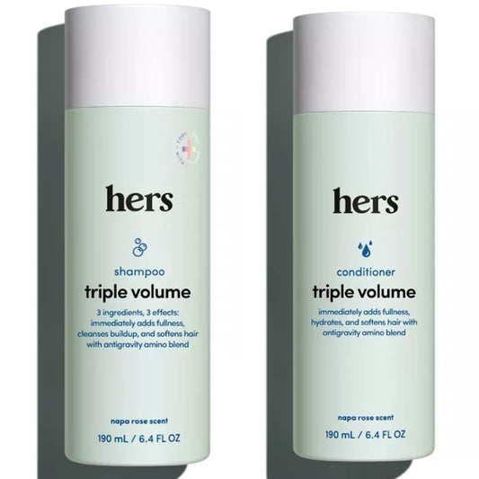 Hers Thickening Hair Shampoo 6.4 Fl Oz and Conditioner 6.4 Fl Oz Set. Helps Hair Look & Feel Thicker. Vegan, Paraben, Sulfate, Cruelty Free Beauty & Personal Care HER