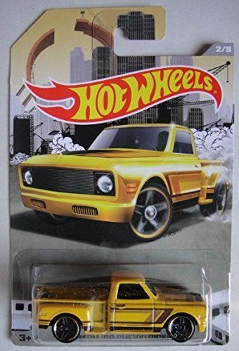 HOT WHEELS 2016 RELEASE WAL-MART EXCLUVISE YELLOW CUSTOM '69 CHEVY PICKUP 2/8