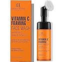 Botanic Hearth Vitamin C Foaming Face Wash With Papaya & Orange | Extracts Built|In Silicone Brush | For Cleansing & Glowing Skin | Paraben & Sulphate