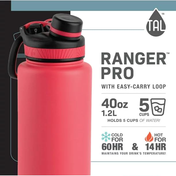 Tal Stainless Steel Ranger Water Bottle 40 fl oz (Pink)