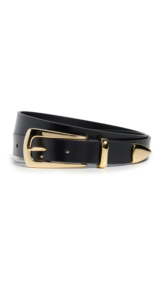 Favorite Daughter womens The Statement Belt, Black/Gold, Medium