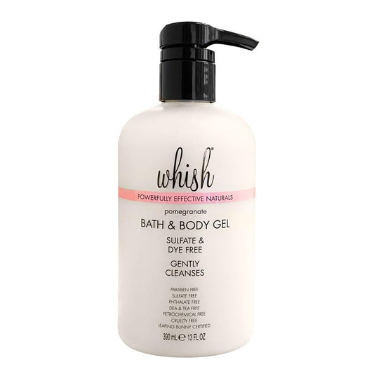 Whish Beauty Pomegranate Body Wash - Moisturizing Bath & Body Gel for Women - Gentle on Sensitive Skin with Shea Butter & Aloe - Sulfate & Paraben