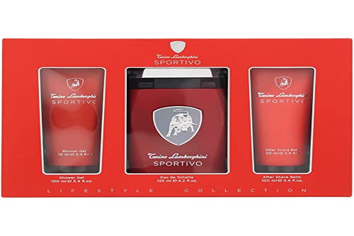Lamborghini Sportivo by Tonino Lamborghini Gift Set - 4.2 oz Eau De Toilette Spray + 3.4 oz Shower Gel + 3.4 oz After Shave Balm