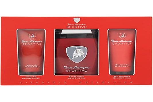 Lamborghini Sportivo by Tonino Lamborghini Gift Set - 4.2 oz Eau De Toilette Spray + 3.4 oz Shower Gel + 3.4 oz After Shave Balm