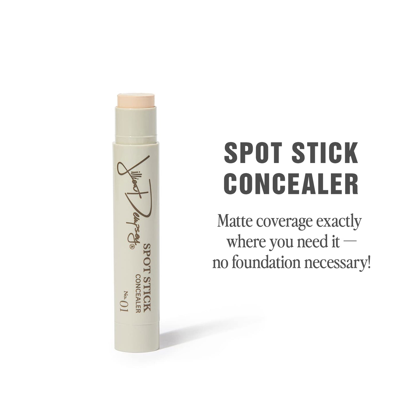 Jillian Dempsey Spot Stick Concealer | Easy Blending Matte Concealer for Blemishes & Uneven Skin Tones | Shade No. 01 Alabaster with Cool Pink