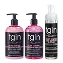 tgin The Styling Package: Rose Water Leave In Conditioner, Defining Gel and Mousse - Gift Set - Curls - Color safe - Wavy - Detangle - Low Porosity