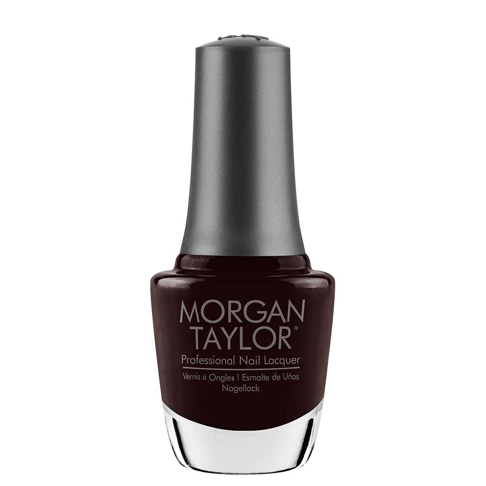 Morgan Taylor Nail Lacquer (Pumps Or Cowboy Boots?) Black Professional Lacquer, Vibrant, Chip-Resistant, Fast-Drying, Long-Lasting, High-Shine