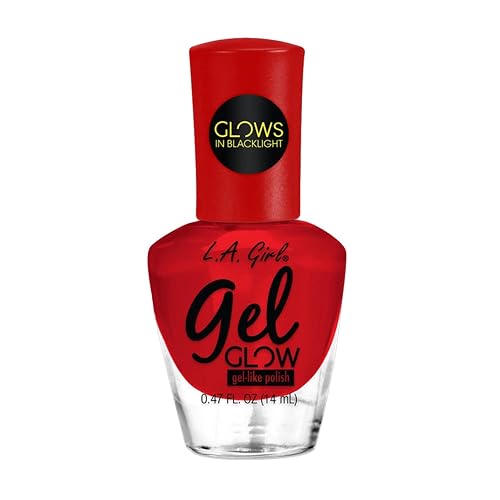 L.A.girl Gel Glow Nail Polish 0.47 oz- 8 Colors, No UV Light Needed, Gel like Finish Polish (Vamp Blood) Beauty & Personal Care L.A. Girl