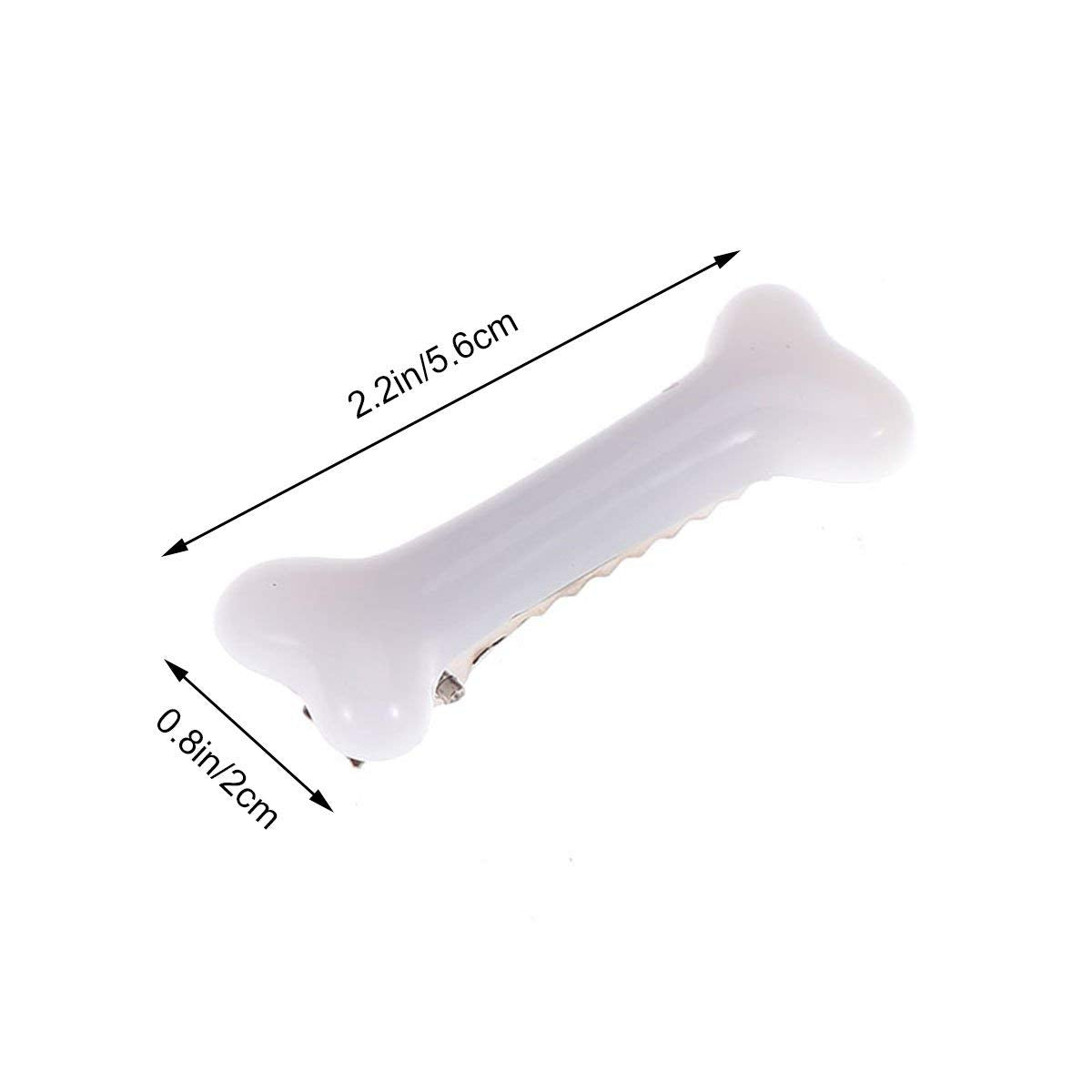 BinaryABC White Dog Bone Hair Clips Hairpins Barrette,Halloween Cosplay Party Accessories,10Pcs
