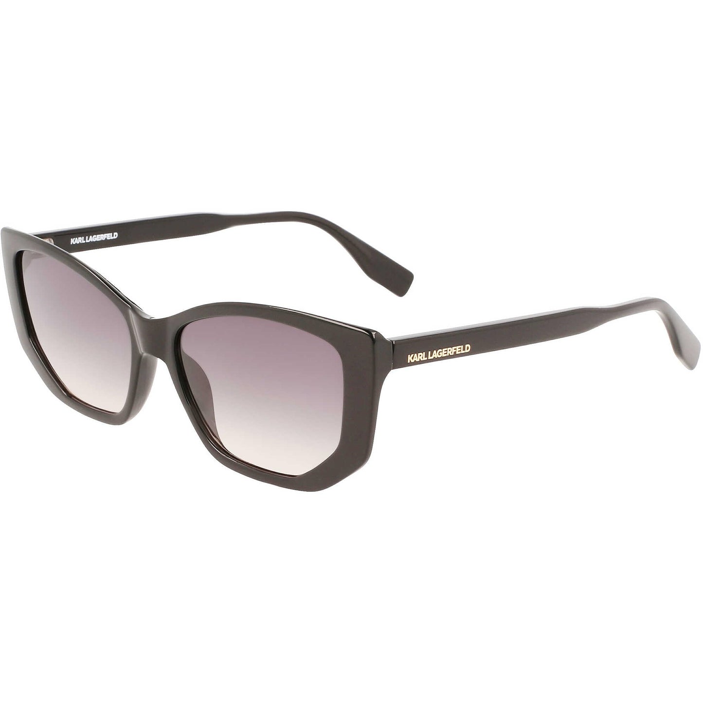 KARL LAGERFELD Women's KL6071S Rectangular Sunglasses, Black, One Size